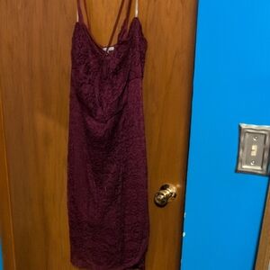 Charlotte Russe Burgundy Lace Mini Dress
